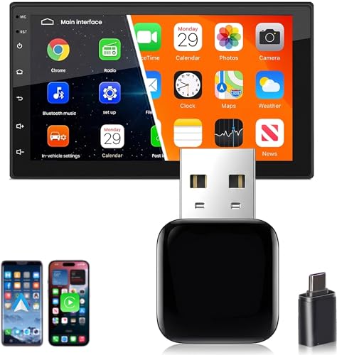 Image of 2026 YIMBLI Wireless CarPlay Adapter for iPhone - No Audio Lag, Auto-Connect - Convert Factory Wired to Wireless CarPlay - Bluetooth 5.3 & 5GHz Wi-Fi - Plug & Play (Includes USB A /C)