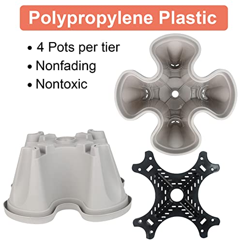 Dunchaty Stackable Planter With Removable Wheels And Tools, Tower Garden Planters, Indoor Outdoor Gardening Pots - 7 Tier Vertical Garden Planter #TOP1