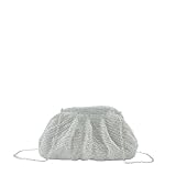 MODELISA - Bolso De Fiesta Clutch Con Brillos Cadena De Hombro Boda Evento Ceremonia Mujer (Plata)