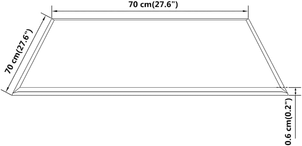 vidaXL Tempered Glass Table Top, Square Design, Easy-Clean, Scratch-Resistant, Durable, Versatile Use for Dining, Coffee, or Garden Tables, 27.6"x27.6", Black