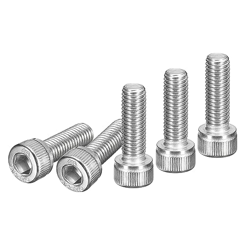 DTGN M8x25mm Socket Head Cap Screws Bolts, 10Pcs 304 Stainless Steel 18-8, Metric Machine Hex Socket Screw, Hex Drive