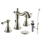Enzo Rodi ERF2311344AP-10 Two-Handle 8 inch Widespread Bathroom Faucet Valve and Lift Pop Up Drain Assembly Included,Brushed Nickel