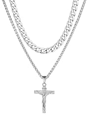04. Steel-Layered Cuban+Jesus Pendant