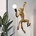 Ncescmal Retro Monkey Wall Lighting Resin Hemp Rope Monkey Wall Lamp 110V (12.6inchx12.6inchx26.7inch)