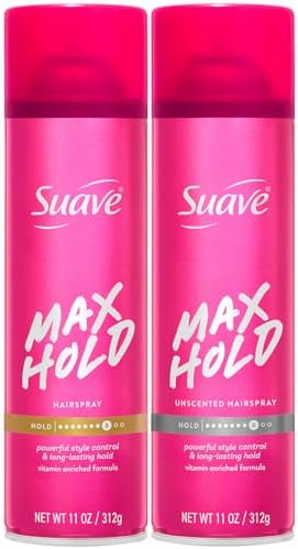 Suave Max Hold Aerosol Hairspray, Scented & Unscented 2-Pack, 11 Oz Ea