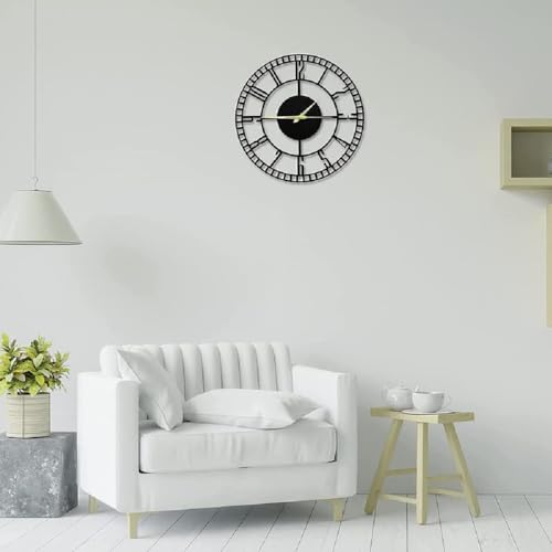 Image of Stylish Metal Wall Clock for Living Room, Bedroom, Office, Kitchen, Home and Hall | Antique Fancy Big Size Modern Wall Watch for Home Decor (Style-2, 50 CM)