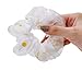 Produktbild nbvmngjhjlkjlUK Kleine Gänseblümchen Dickdarm Kreis Spitze Haargummi Organza Gänseblümchen Haarband Dekorationen Jubiläum bekam verlobt Geschenk (weiß)