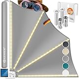 KESSER® Balkonfächer mit LED | klappbar mit Wandhalterung | 140x140cm | Sichtschutz...