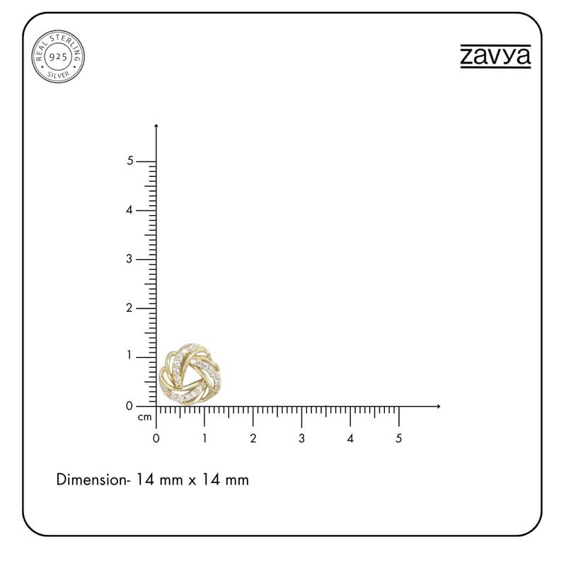 Image of ZAVYA 925 Sterling Silver Cubic Zirconia Circular Gold Plating Earrings | | Gift for Women and Girls | With Certificate of Authenticity and 925 Hallmark
