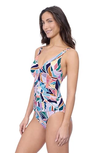 10 Best Bathing Suits with Tummy Control for Women Over 60: Flattering Swimwear for Confidence at Any Age 19 Profile by Gottex Women's Standard Aura Multi V Neck One Piece Swimsuit with D Support Soft Cups and Tummy Control Essential, Multicolor