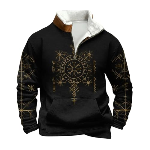 Sweat-Shirt Polaire sans Capuche à Demi-Zip Homme pour Activités de Plein Air