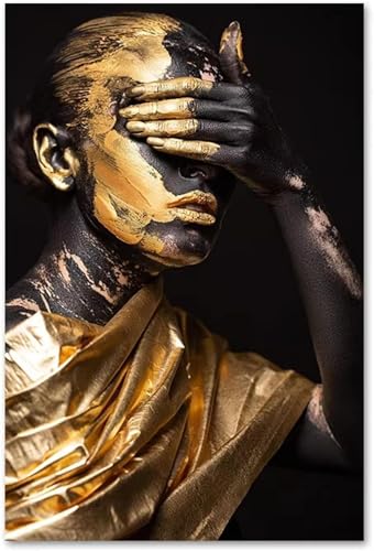 Affiche murale moderne noire et or pour salon chic chic - 5