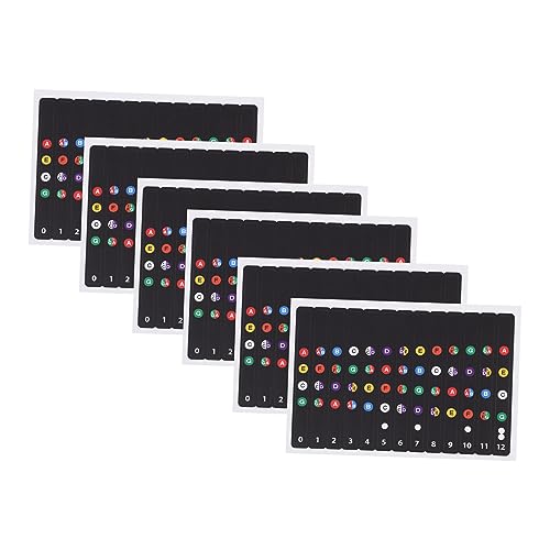 TOPPERFUN 6hojas Etiquetas De Para Ukulele Para Principiantes Accesorios De Aprendizaje Para Guitarra...