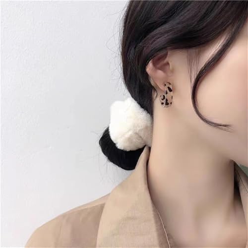 Leopard Acrylic Small Hoop Earrings 925 Sterling Silver Elegant Tortoise Shell Resin Round Circle Geometric Lightweight Thick Open Stud Earrings for Women Minimalist Christmas Party Fashion Jewelry Gifts3