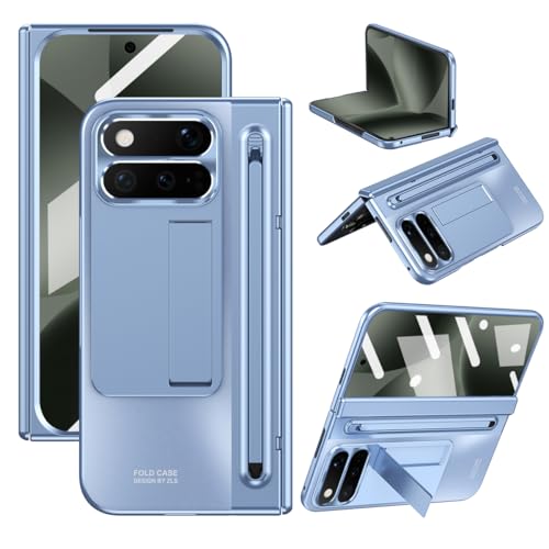 Coque Google Pixel 11 Pro Fold antichoc charnière stylet et vitre intégrée bleu