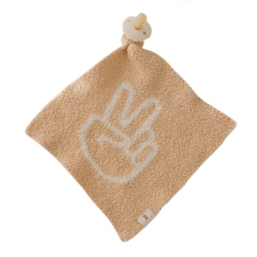 Image of Forever French Baby | Lovey | Pacifier Holder | Lovey Gifts | Boy & Girl | Ideal for Age 0 Months & Up | Microfiber Feather Yarn (Peace Sign)