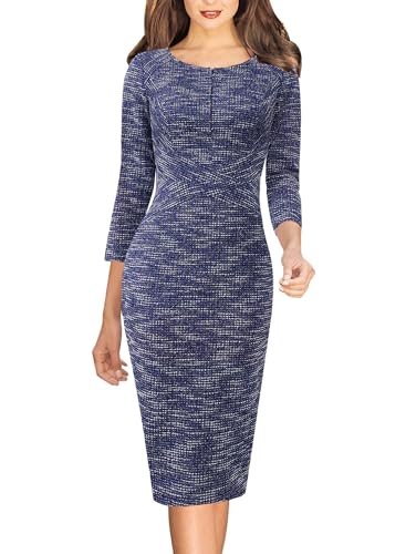 Image of VFSHOW Womens Slim Zipper Up Work Business Office Party Bodycon Pencil Sheath Dress