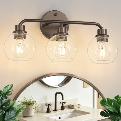 Image of Bathroom Light Fixtures Oil-Rubbed Bronze Vanity Light 3 Light