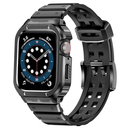 SUPLINK Metal Case with Band Compatible Apple Watch Bands 45mm with Bumper,Robuste Edelstahl-Schutzhülle mit TPU-Band für iWatch Series 8/7(Space Grey,45mm) SUPLINK Metal Case with Band Compatible Apple Watch Bands 45mm with Bumper,Robuste Edelstahl-Schutzhülle mit TPU-Band für iWatch Series 8/7(Space Grey,45mm)