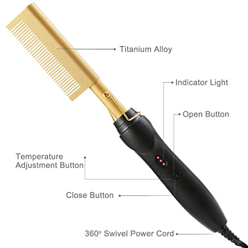 Peine Eléctrico Caliente para Alisar y Rizar Cabello miniatura 2