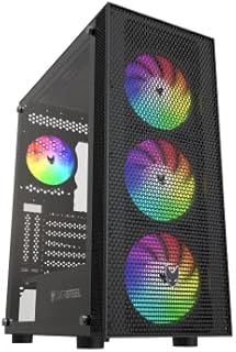 Oversteel Aeris - Gaming PC Case Compatible with Micro ATX and ITX Boards, 2 120mm RGB Fans Included, Mesh Front Panel, 2 Dust Filters, Tempered Side Glass, USB 3.0, White