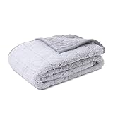 Gemütliches Wohnambiente: Wendbare, flauschige Wohn- und Kuscheldecke mit gestepptem Muster (150 x 200 cm) in Silber, Ideal zum Einkuscheln oder als dekorativer Sofaüberwurf