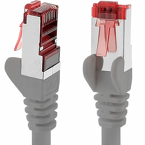 1aTTack.de 10m - 1 pieza - Cable LAN Ethernet Cat6 RJ45 - Gris - Cable de red de alta velocidad para transmisión, juegos, TV y ordenador - Estable y duradero - Perfecto para redes domésticas y de