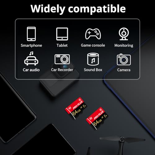 Bliksem 2 Pack Micro SD Card 64GB with SD Adapter, High Speed Memory Card, UHS-I C10 A1 U3 Memory TF Card for Tablet/Mobile Phone/Camera/Car... - Image 2