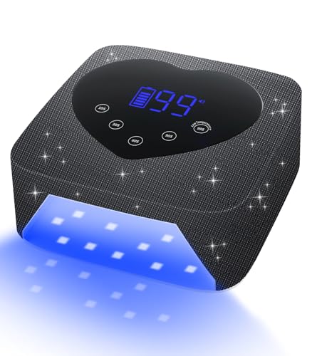 Image of UV Light for Nails, Cordless UV Nail Lamp 72W, Rechargeable LED Dryer | Appearance of Black Diamond, 5 Timer Setting, Touch Control & Auto Sensor, Fast Light Curing Lamp for Salon & Home