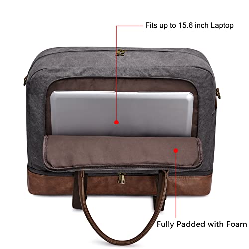 S-ZONE Travel Duffel Bag Duffle Bag for Men Weekender Bag for Women Gym Canvas Weekend Overnight Carryon with Shoe Laptop Compartment