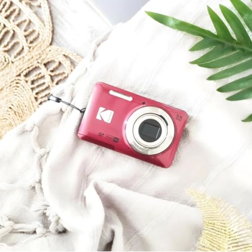 Kodak PIXPRO FZ55-RD 16MP Digital Camera 5X Optical Zoom 28mm Wide Angle 1080P Full HD Video 2.7" LCD Vlogging Camera (Red) Packaging May Vary