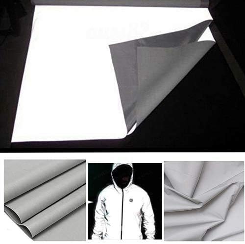 LTKJ 20" Wide Silver Reflective Fabric Safty Strip Gray Sew On Material 1.5'x39" 0.5Mx1M - Image 6