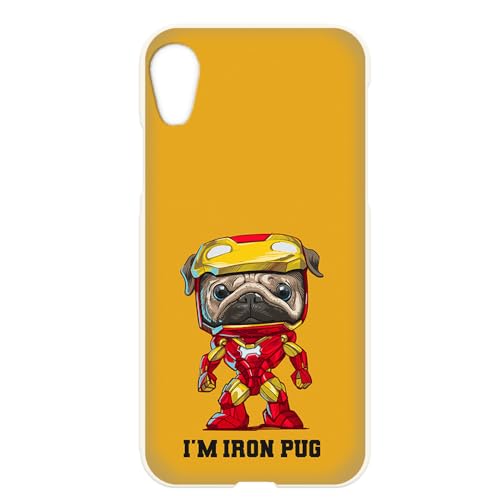 AQUOS sense2 用 SH-01L SHV43 SH-M08 対応 ハードケース アクオスセンス2のカバー アイアンぱぐ パロディ あにまる いぬ柄 いえろー 携帯 スマホケース hbcbs05