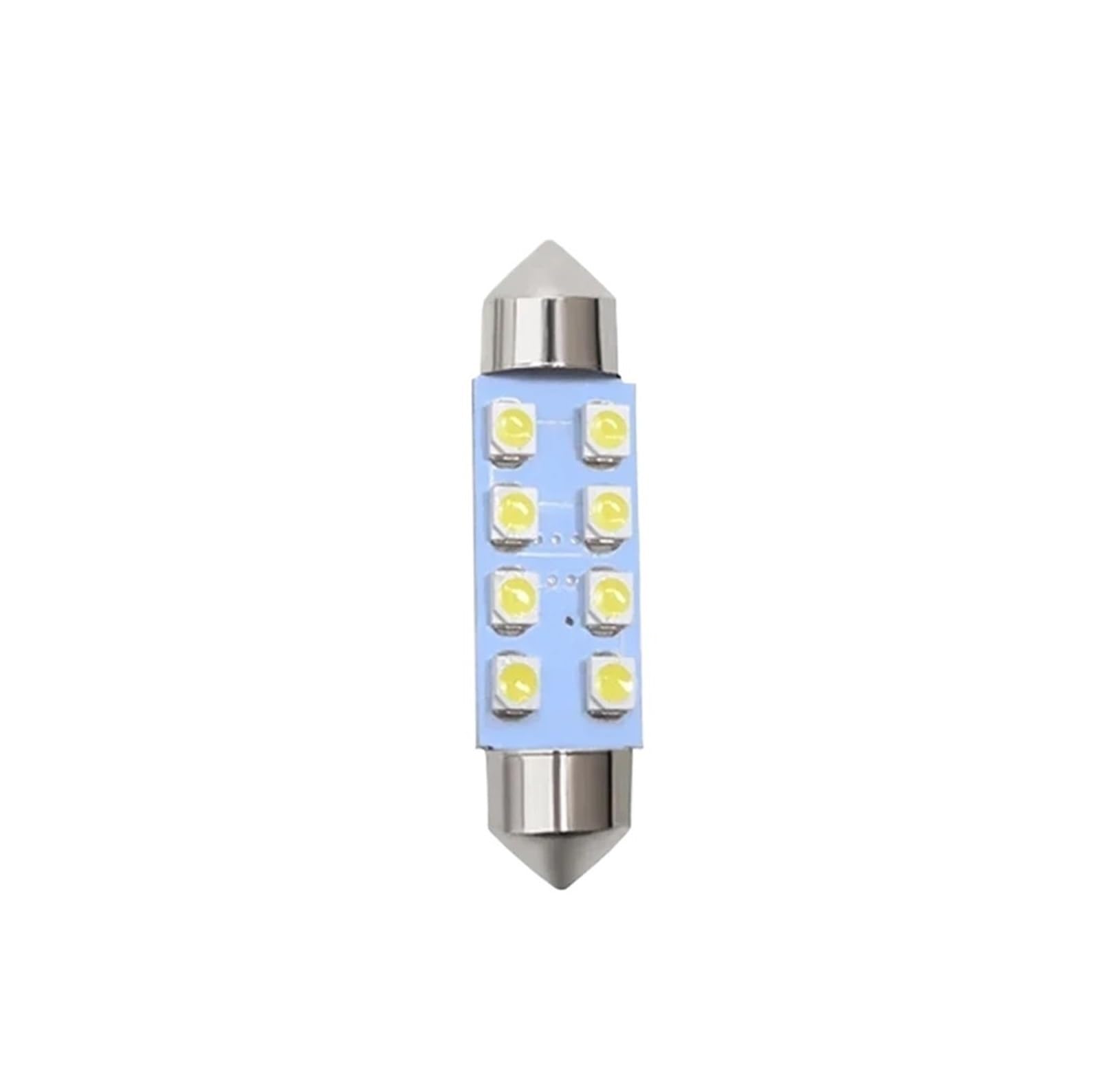 Luz Lectura Interior Trasera 10 Uds. Luz Led T10 3528 1210 Blanco 8SMD Bombilla Interior Abovedada Maletero DC 12V Equipo De Lectura Señal Indicadora(41mm)