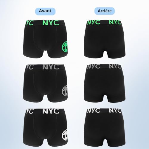 Uizuooy Lot de 6 Boxer Enfant Garçon sous-Vêtements pour Garçons Riches en Coton,Doux,Léger et Résistant UN4 170-176 – vue 5
