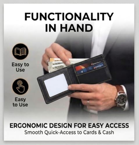 Image of Customized Wallet for Men with Name & Charm (Black) | Personalised Stylish Leather Wallet for Boy | Personalized Unique Gift with Card Slots & Cash Compartment for Boys, Employees
