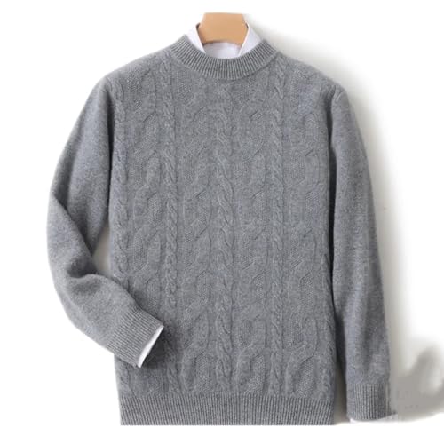 Men's Crewneck Long-Sleeved Pullover Solid Wool Autumn and Winter Thickened Casual Knit Sweater Fashion Tops4