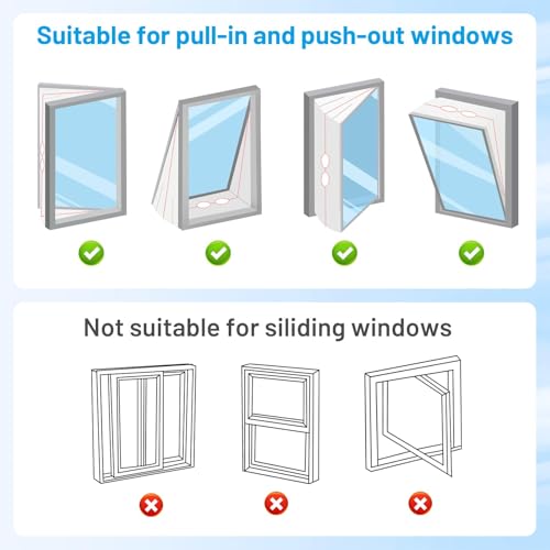 400CM Abdichtungsset Fensterabdichtung für Mobile Klimageräte，Energieeffizient Hot Air Stop zum Anbringen an Fenster，Klimaanlagen&Wäschetrockner,Mobile Ablufttrockner, weiß, bohrfrei