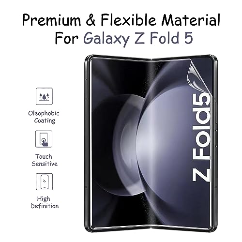 for Samsung Galaxy Z Fold 5 Screen Protector [Not Glass], Clear Flexible Inner Screen Protective TPU Film Full Coverage for Galaxy Z Fold 5 Accessories, 2 Pack