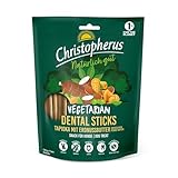 Christopherus Vegetarische Dental Sticks für ausgewachsene Hunde, Leckerli für Hunde, Tapioca + Erdnussbutter, 250 g