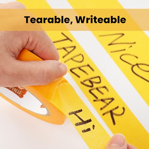 Image of TAPEBEAR Delicate Surface Advanced Masking Tape 0.7 inch x 60Yard, Orange Washi Tape Indoor Painters Tape Decorating with No Paint Bleed, Sharp Lines, Surface Damage-Free, Low Tack, 6Rolls