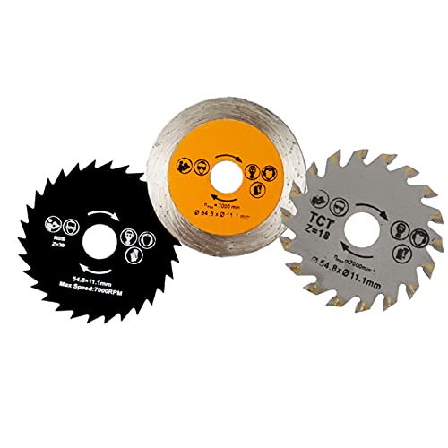 Mini Circular Saw Machine Set with 3 Saw Blade 400W High Powered Professional Multi-Functional Circular Saw for Ceramic Grout Masonry Marble Stone