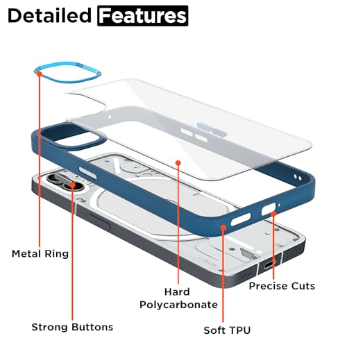Image of Amazon Basics Cover for Nothing Phone 1 |Electroplated Crome Metal Ring | Full Camera Protection | Raised Edges | Super Soft Side TPU Bumper Case (Indigo)