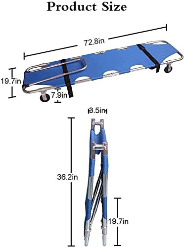 Civière de secours pliable plate et légère à 4 roues - 2