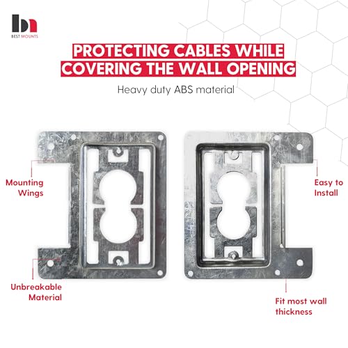 BestMounts - 10 Pack Low Voltage Mounting Brackets 1 Gang Multipurpose Pre Galvanized Steel New Construction - Drywall Outlet Cable Wall Plate Bracket for Network Cables, HDMI, Speaker Wire by Best Mounts - Used condition - Image 3