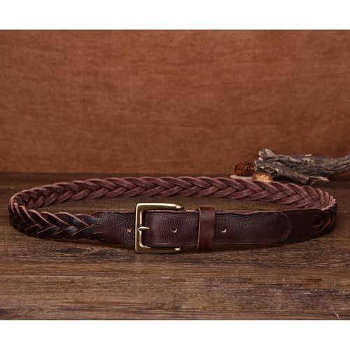 Belt for Men 3.5cm Men's Braided Belt Free of Punching First Layer Cowhide Copper Buckle Belt Casual Men's Belt4