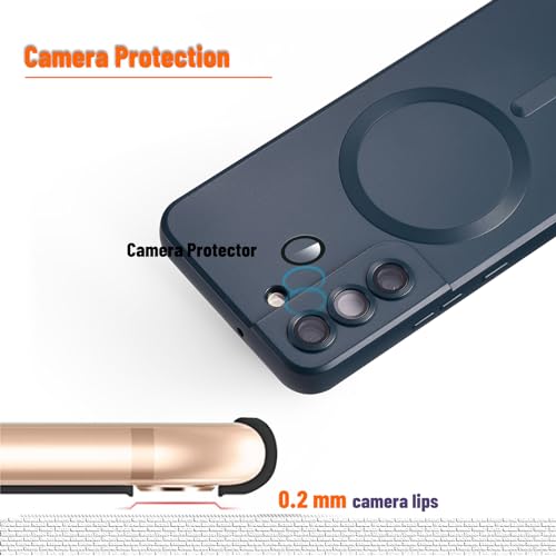 Image of Magnetic Case for Samsung Galaxy S22 Plus, Soft Silicone Slim Fit Anti-Scratch Case with Camera Protection, Compatible with MagSafe, Green