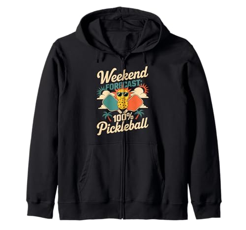Pronóstico del Fin de Semana 100 por ciento Pickleball Diversión Sudadera con Capucha