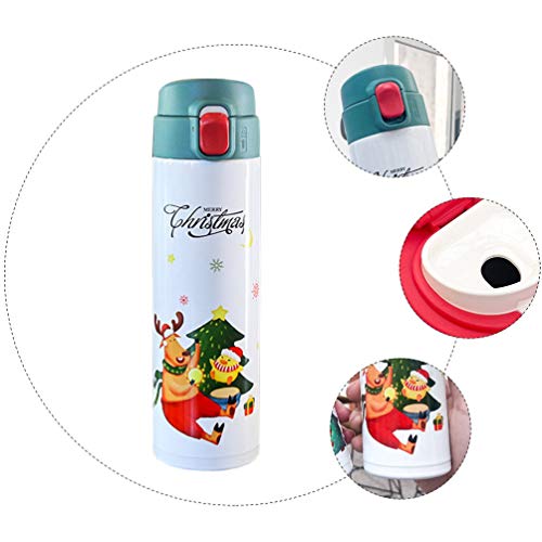 ABOOFAN 450Ml de Natal Copo Isolado a Vácuo Cartoon Caneca de Ãgua de Aço Inoxidável para Férias Inv