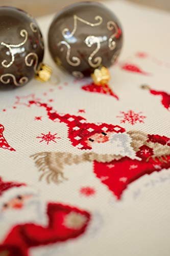Vervaco Counted Cross Stitch Kit Cheerful Santas 11.6" X 6.8" #TOP2